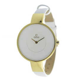 箱なし・腕時計のみお届け OBAKU オバク 時計 レディース 腕時計 32mm ゴールドケース ホワイト レザー 卒業 入学 お祝い