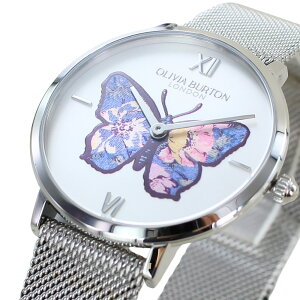 オリビアバートン 腕時計 レディース ブランド アナログ シルバー メッシュ 蝶 シンプル かわいい おしゃれ 誕生日プレゼント 10代 20代 女性 就職祝い 転勤 退職 お祝い 女友達 彼女 記念日