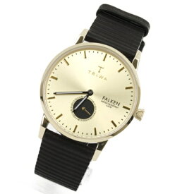 新作 トリワ 時計 メンズ レディース ユニセックス 腕時計 ファルケン スモセコ ブラック レザー ゴールド FAST107-WC010117 誕生日プレゼント 内祝い 父の日 お祝い