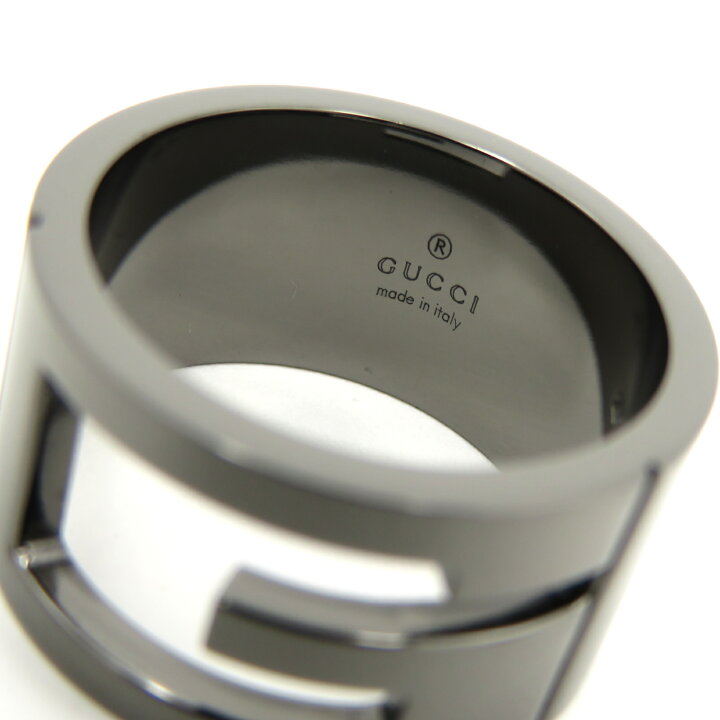 楽天市場】グッチ GUCCI ブラックコーティング Gリング リング・指輪  