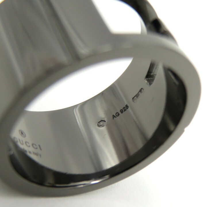 楽天市場】グッチ GUCCI ブラックコーティング Gリング リング・指輪  