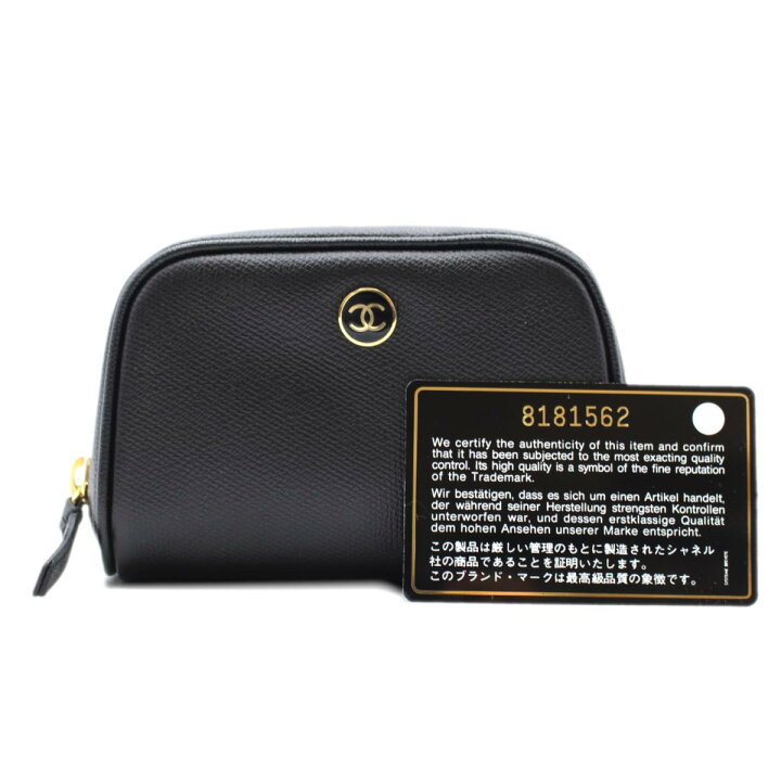 楽天市場】シャネル CHANEL ココkボタン ポーチ ポーチ バッグ レザー 