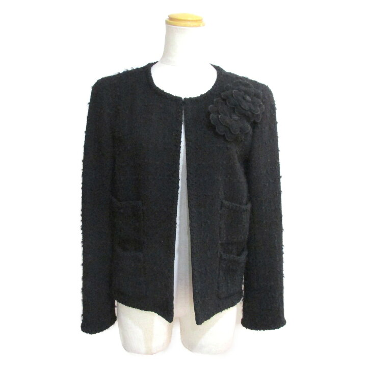 楽天市場】シャネル CHANEL ノーカラー カメリア ジャケット 衣料品  