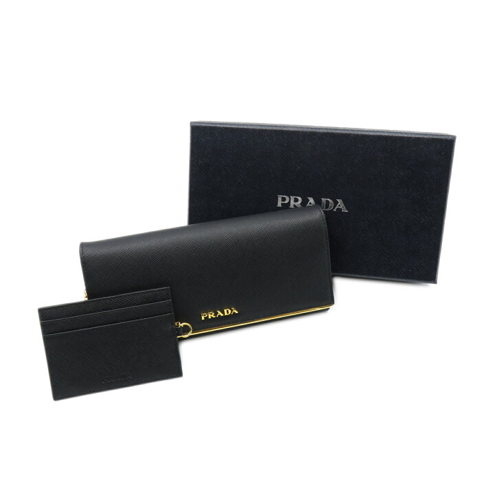 楽天市場】プラダ PRADA パスケース付き 長財布 二つ折長財布 財布 