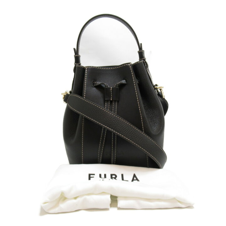 FURLA2way レザーショルダーバッグブラック