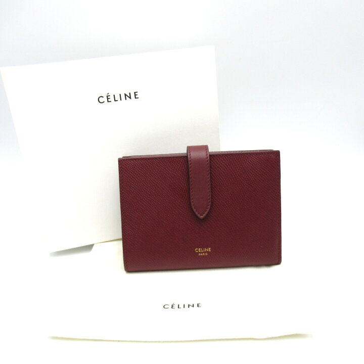 楽天市場】セリーヌ CELINE 二つ折財布 二つ折り長財布 財布 レザー 
