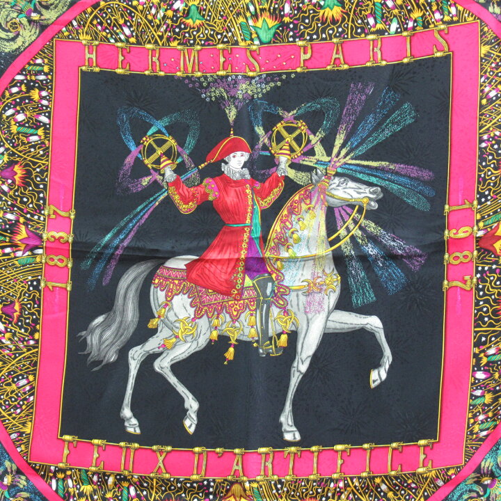 HERMES シルク スカーフ 約87cm x 苛立た 87cm