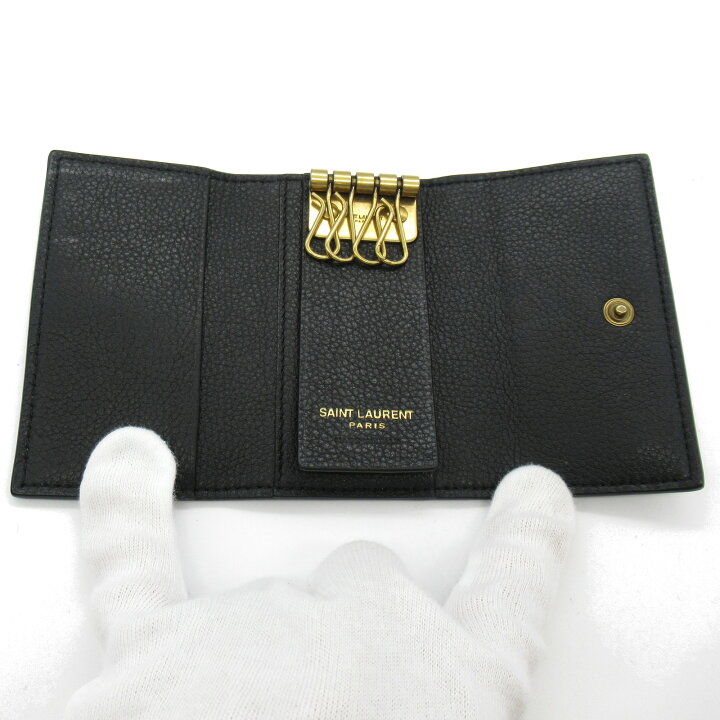 サンローラン 4連キーケース カサンドラ YSL レザー ブラック 楽天市場  