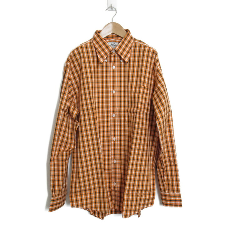 HERMES エルメス長袖シャツチェックシャツ