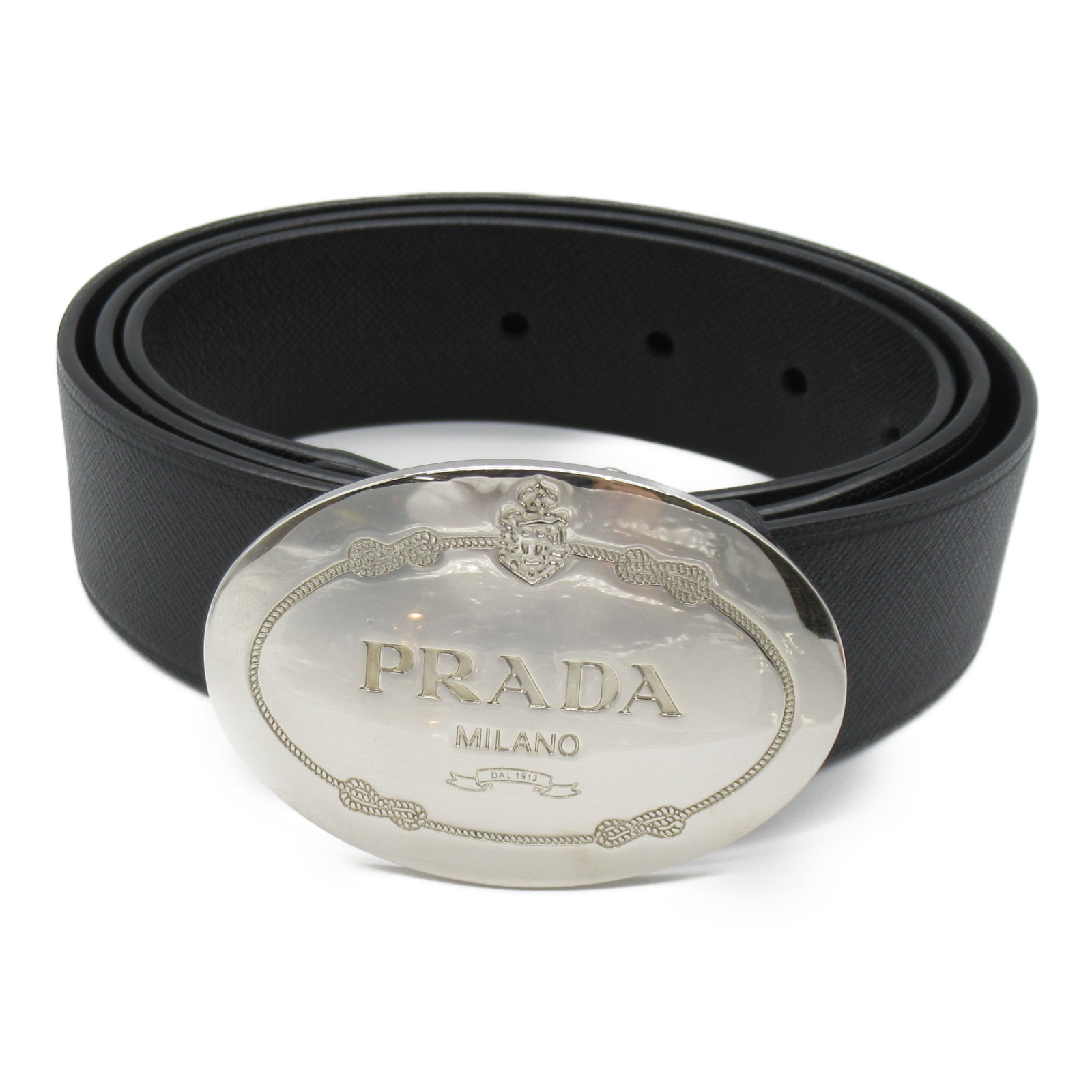PRADA プラダ ベルト ベルト ブラック系 サフィアーノレザー メンズ