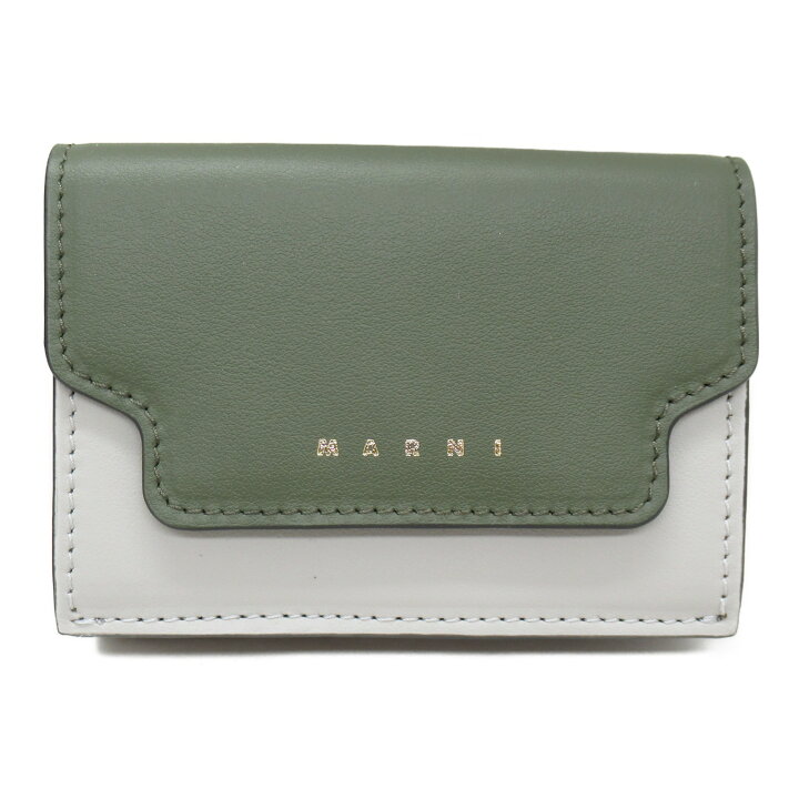 楽天市場】マルニ MARNI 三つ折り財布 財布 レザー レディース カーキ  