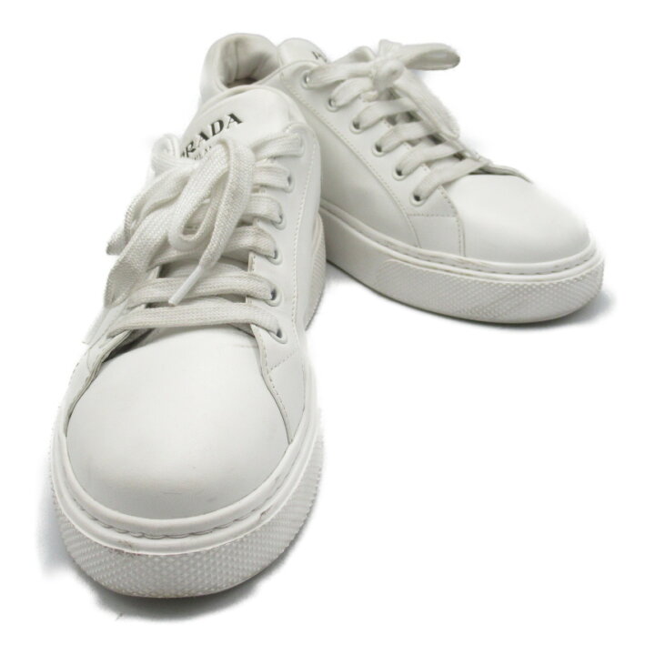 新着】【中古】PRADA(プラダ) スニーカー 白 レザー 楽天市場】プラダ  