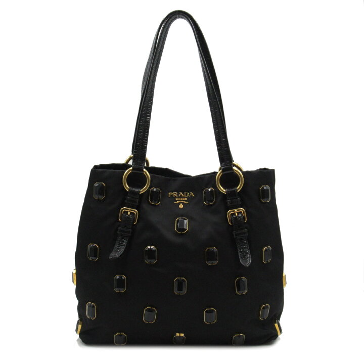 楽天市場】プラダ PRADA ビジュー付きトートバッグ トートバッグ  