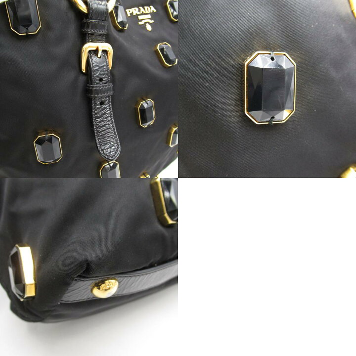 楽天市場】プラダ PRADA ビジュー付きトートバッグ トートバッグ 