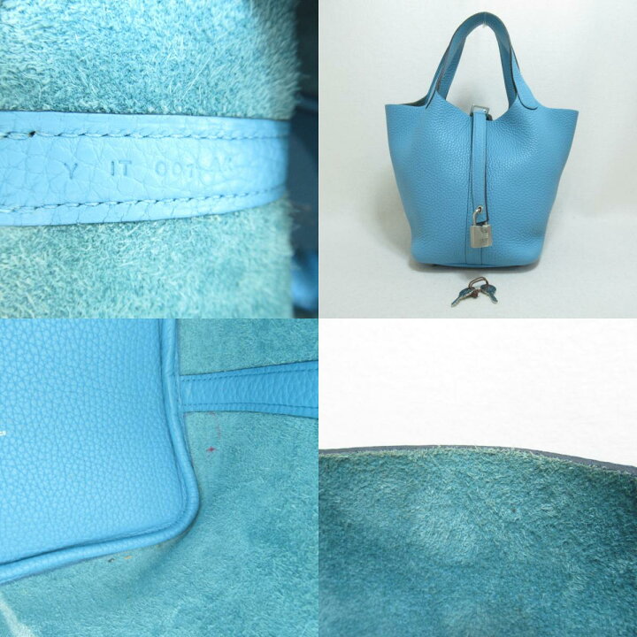 楽天市場】エルメス HERMES ピコタンロックPM ブルーサンシール トート 