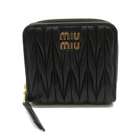 ミュウ ミュウ Miu Miu 二つ折り財布 二つ折り財布 財布 レザー レディース ブラック系 5ML5222FPPF0002 【新品】