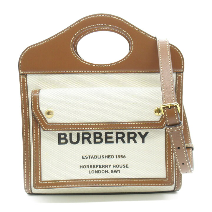 楽天市場】バーバリー BURBERRY ミニ ツートン キャンパス&レザー 