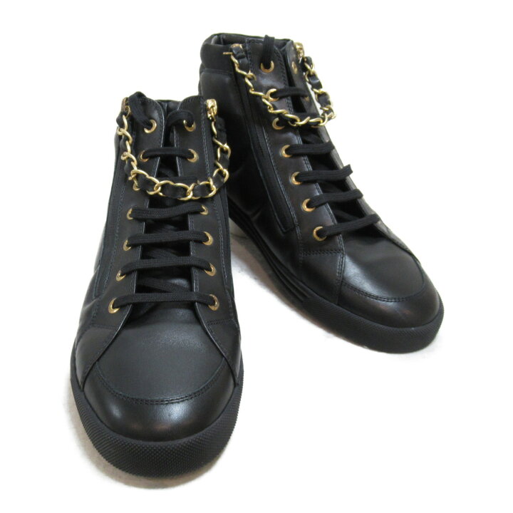 楽天市場】シャネル CHANEL ハイカットスニーカー チェーン付き 