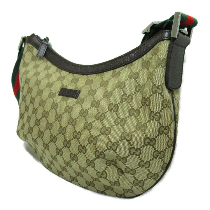 グッチ GUCCI ショルダーバッグ 181092 GG柄 レザー ベージュ×ダーク  