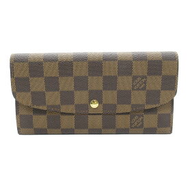 ルイ・ヴィトン LOUIS VUITTON ポルトフォイユ・エミリー 二つ折り長財布 財布 PVCコーティングキャンバス ダミエ レディース ブラウン系 N63019 【中古】