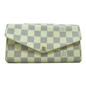 ルイ・ヴィトン LOUIS VUITTON ポルトフォイユ・サラ 二つ折り長財布 財布 PVCコーティングキャンバス ダミエ・アズール レディース アイボリー系 N63208 【中古】