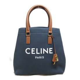 セリーヌ CELINE ニューホリゾンタルカバ トートバッグ トートバッグ バッグ キャンバス レディース ネイビー系 / ブラウン系 【中古】