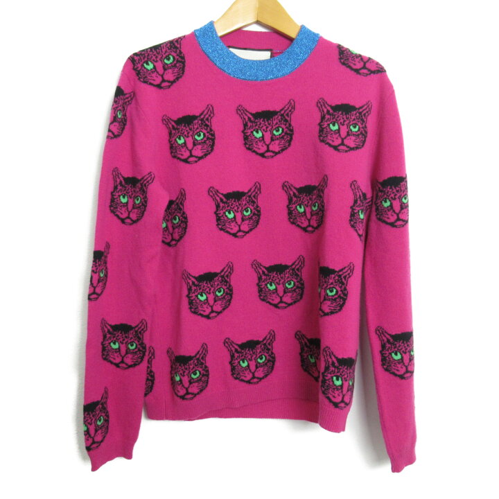 楽天市場】グッチ GUCCI 猫柄ブレンド クルーネック ニット ニット  