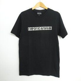 エンポリオ・アルマーニ Emporio Armani ロゴ Tシャツ 半袖Tシャツ 衣料品 トップス コットン メンズ レディース ブラック系 【中古】