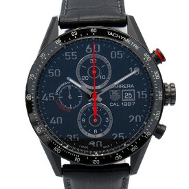 タグホイヤー TAG HEUER カレラ 腕時計 時計 チタン セラミック レザーベルト メンズ ブラック系 CAR2A80 【中古】