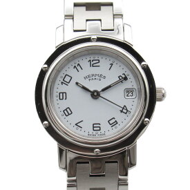 エルメス HERMES クリッパー 腕時計 時計 ステンレススチール レディース ホワイト系 CL4.210 【中古】