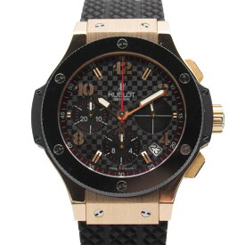 ウブロ HUBLOT ビッグバン ブラックカーボン 腕時計 時計 K18PG（ピンクゴールド） ラバーベルト メンズ ブラック系 341.PB.131.RX 【中古】