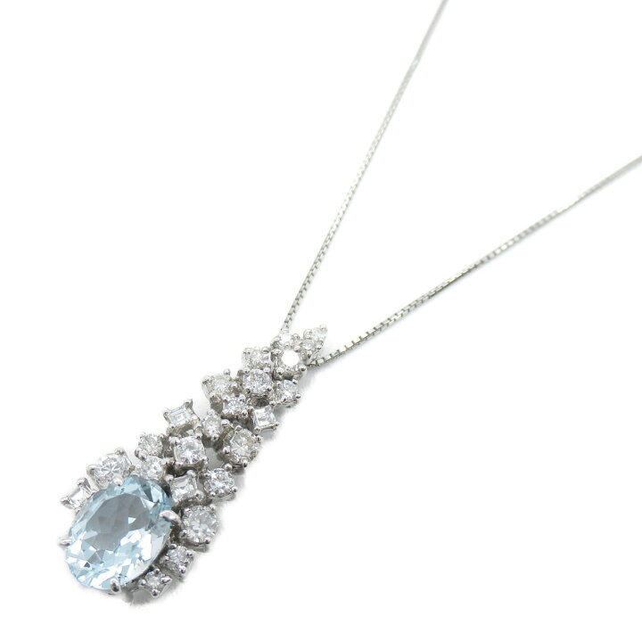楽天市場】ジュエリー JEWELRY アクアマリン ダイヤモンド ネックレス 