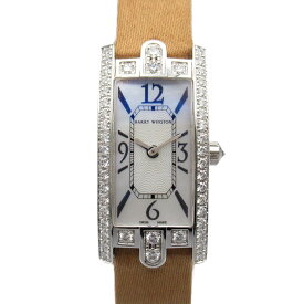 ハリーウィンストン HARRY WINSTON アヴェニューC ミニ 腕時計 時計 K18WG（ホワイトゴールド） レザーベルト レディース ホワイト系 ホワイトシェル AVCQHM16WW024 【中古】