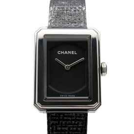 シャネル CHANEL ボーイフレンド ツイード 腕時計 時計 ステンレススチール レザーベルト レディース ブラック系 H5317 【中古】
