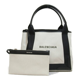 バレンシアガ BALENCIAGA ネイビー スモール カバス トートバッグ バッグ カーフ（牛革） コットンキャンバス レディース ブラック系 ナチュラル 3399332HH3N9260 【新品】