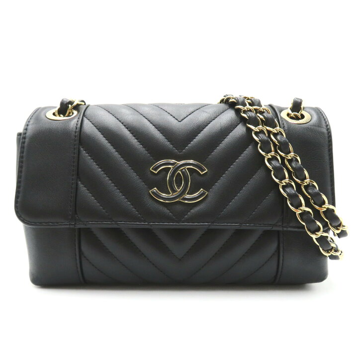 楽天市場】シャネル CHANEL シェブロン Vステッチ チェーンショルダー  
