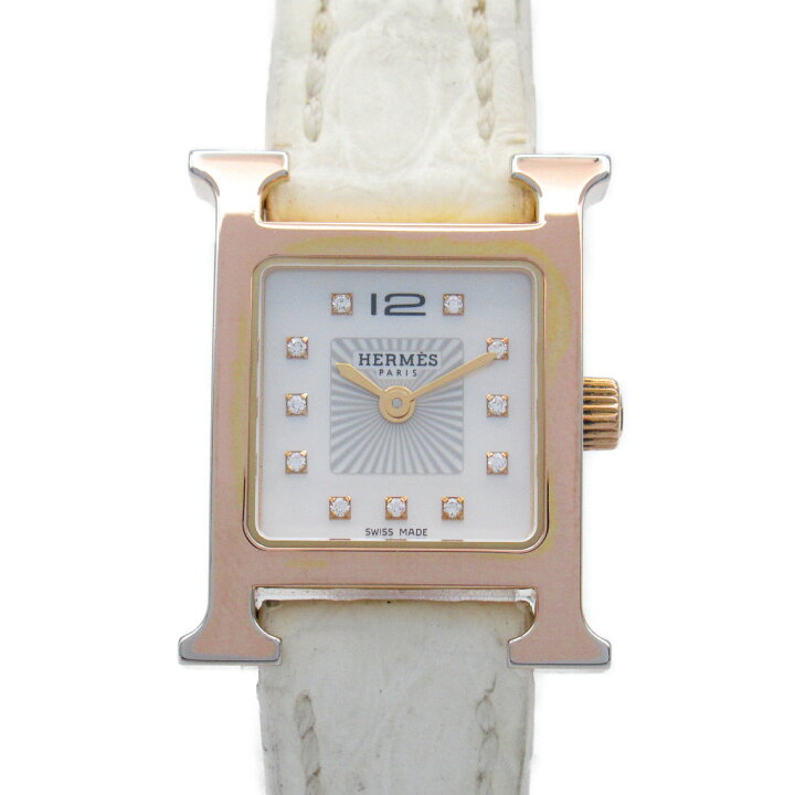 楽天市場】エルメス HERMES Hウォッチ ミニ 11Pダイヤ 腕時計 時計 GP 