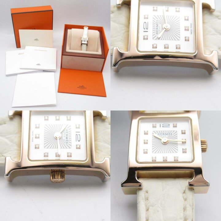 楽天市場】エルメス HERMES Hウォッチ ミニ 11Pダイヤ 腕時計 時計 GP 
