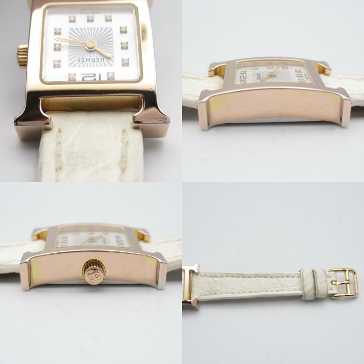 楽天市場】エルメス HERMES Hウォッチ ミニ 11Pダイヤ 腕時計 時計 GP 