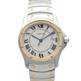 カルティエ CARTIER サントスロンドMM 腕時計 時計 K18（イエローゴールド） ステンレススチール レディース シルバー系 W20037R3 【中古】