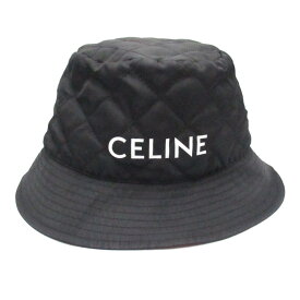 セリーヌ CELINE バケットハット ハット 帽子 ナイロン メンズ レディース ブラック系 2AUB8930C 【中古】