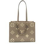 ルイ・ヴィトン LOUIS VUITTON オンザゴーMM トートバッグ バッグ レザー モノグラム・アンプラント レディース ベージュ系 M45494 【中古】