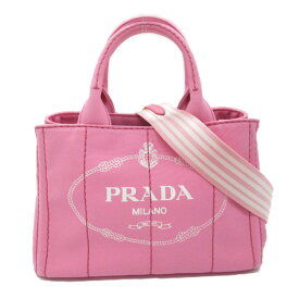 プラダ PRADA 2wayカナパトートバッグ トートバッグ バッグ キャンバス レディース ピンク系 1BG439 【中古】