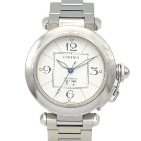 カルティエ CARTIER パシャC ビッグデイト 腕時計 時計 ステンレススチール メンズ レディース ホワイト系 W31055M7 【中古】