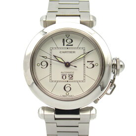 カルティエ CARTIER パシャC ビッグデイト 腕時計 時計 ステンレススチール メンズ レディース ホワイト系 W31055M7 【中古】