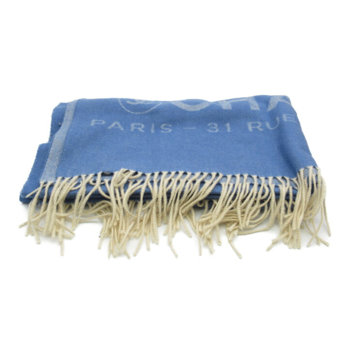CHANEL シャネル ストール ショール ブルー 水色 カシミヤ100% 