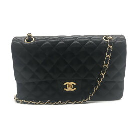 シャネル CHANEL マトラッセ ダブルフラップチェーンショルダー ショルダーバッグ バッグ ラムスキン（羊革） レディース ブラック系 A01112 【中古】