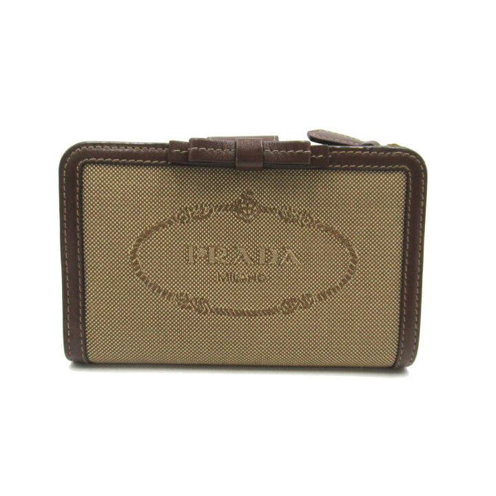 楽天市場】プラダ PRADA 二つ折財布 二つ折り財布 財布 キャンバス  