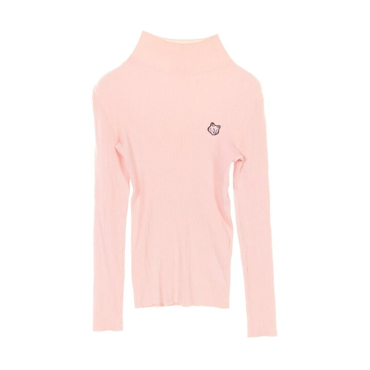 Maison Kitsuné ロゴワッフルニットセーター ピンクメゾンキツネ 