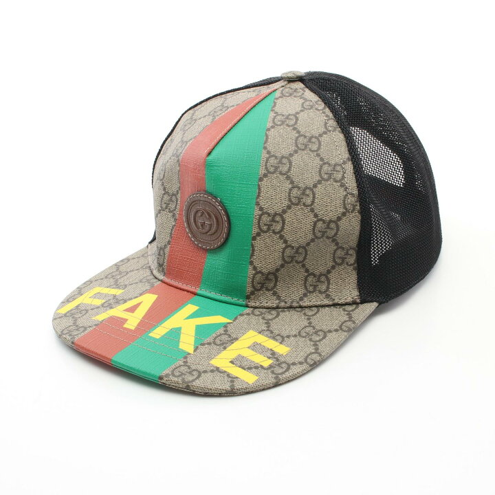楽天市場】グッチ GUCCI FAKE NOT GGスプリーム キャップ 帽子 PVC  